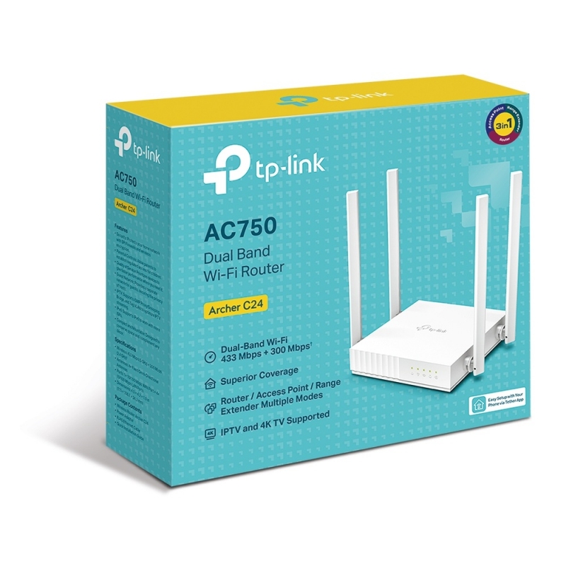 Router TP-Link Ethernet Firewall ARCHER C24, Inalámbrico, 433Mbit/s, 5x RJ-45, 2.4/5GHz, 4 Antenas Externas 50 - Image 4