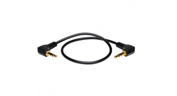 Tripp Lite Cable Auxiliar 3.5mm Macho - Macho, 30cm, Negro DOS CONECTORES EN ANGULO M/M 30..CM