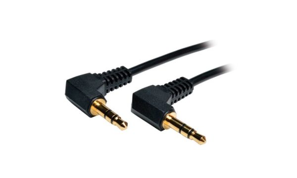 Tripp Lite Cable Auxiliar 3.5mm Macho - Macho, 30cm, Negro DOS CONECTORES EN ANGULO M/M 30..CM - Image 2