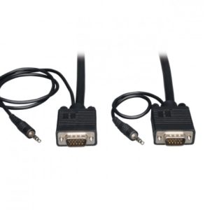 Tripp Lite Cable Coaxial para Monitor, VGA (D-Sub) Macho - VGA (D-Sub) Macho, 1.83 Metros, Negro Y AUDIO MONITOR HD15 3.5MM 1.83M.