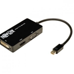 Tripp Lite Cable Adaptador Mini DisplayPort Macho - DVI-D/HDMI/HD15 Hembra, 15cm, Negro DISPLAYPORT A VGA/DVI/HDMI 15.2C.