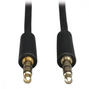Tripp Lite Cable 3.5mm Macho - 3.5mm Macho, 30cm, Negro PARA BOCINAS Y AUDIOFONO M/M 30..CM