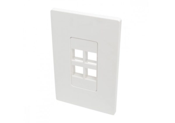 Tripp Lite Placa de Pared Universal, 4 Puertos, Blanco .