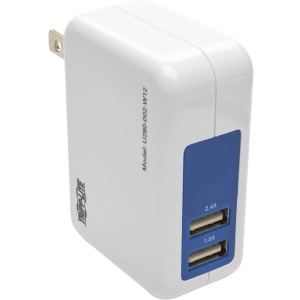 CARGADOR USB DE 2 PUERTOS PARA PARED / VIAJE 5V 3.4A / 17W