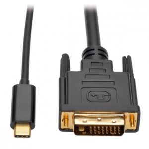 Tripp Lite Cable USB C Macho - DVI-D Macho, 1.8 Metros, Compatible con Thunderbolt 3, Negro DVI M/M THUNDERBOLT 3 1080P 1.83 M