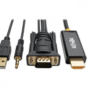 Tripp Litte Cable HDMI Macho - VGA/3.5mm/USB A Macho, 1.8 Metros, Negro HDMI ENERGIA USB 1920 X 1080 1.83M