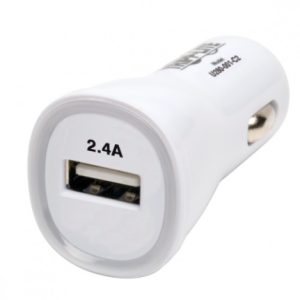 Tripp Lite Cargador para Auto, 1x USB 2.0, 5V, Blanco TABLETA TELEFONO 5V 2.4A 12W