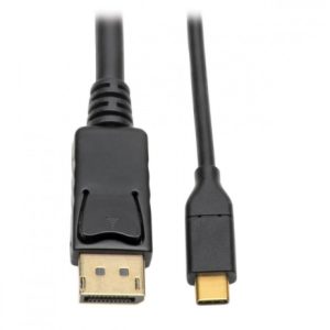 Tripp Lite Cable USB C Macho - DisplayPort Macho, Compatible con Thunderbolt 3, 3 Metros, Negro DSPLYPRT M/M THUNDERBOLT 3 4K 3.05M