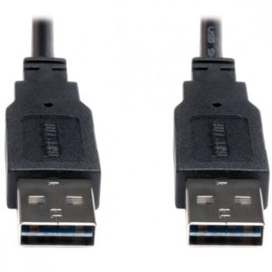 Tripp Lite Cable USB A Macho - USB A Macho, 91cm, Negro UNIV REVERSIBLE M/M 0.91 M Ý3 PIES¨