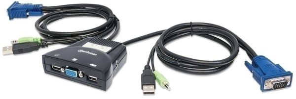Switch Manhattan KVM 151245, 2x USB, 2x VGA VGA 3.5MM 1920X1440 CON CABLES - Image 2
