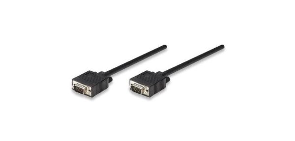 Manhattan Cable de Video para Monitor SVGA 8mm, VGA (D-Sub) Macho - VGA (D-Sub) Macho, 11 Metros, Negro MONITOR PANTALLA                .