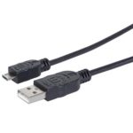 Cable de transferencia de datos IC INTRACOM - 45.72cm USB - Extremo prinicpal: 1 x Tipo A Macho USB - Extremo Secundario: 1 x Micro Type B Macho USB - 480Mbit/s - Apantallado - 28 AWG - Negro NEG BB                          .