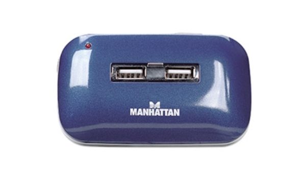 Concentrador USB Manhattan - USB - Externo - Azul - 7 Total USB Port(s) - 7 USB 2.0 Port(s) - PC, Mac FUENTE. - Image 2