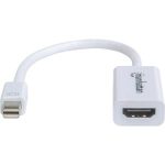 Mini Adaptador Manhattan  HDMI - mini DisplayPort, 17cm, Blanco MINI DISPLAYPORT A HDMI 1080P M-H