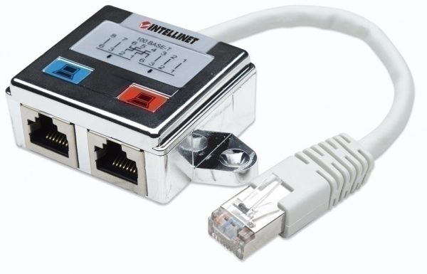 Adaptador Intellinet  RJ-45 Macho - 2x RJ-45 Hembra, Plata CAT5E COMPRAR EN PARES - Image 2