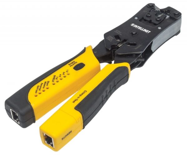 Pinza Crimpeadora Intellinet  780124, RJ-11/RJ-12/RJ-22/RJ-45, Negro/Amarillo RJ11/RJ12/RJ45 CON PROBADOR CABLES - Image 2