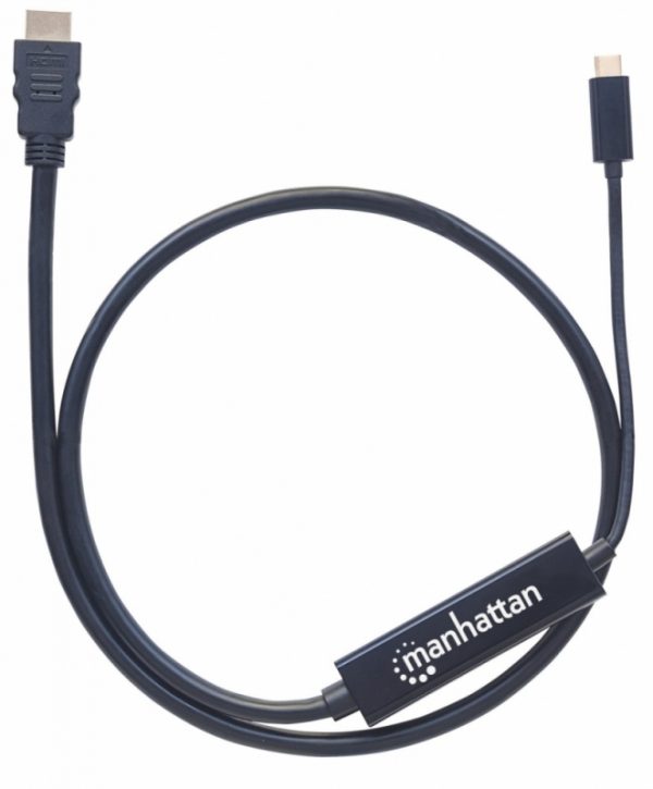 Cable Manhattan  USB C Macho - HDMI Macho, 1 Metro, Negro USB-C 3.1 A HDMI 1.0M 4K M-M - Image 4