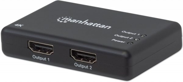 Divisor de Video Manhattan  HDMI, 2x HDMI, Negro HZ  1 IN : 2  OUT   AC