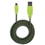 Manhattan Cable USB A - Macho - Micro USB B - Macho, 1 Metro, Negro/Verde TEXTIL 1.0M NEGRO/VERDE