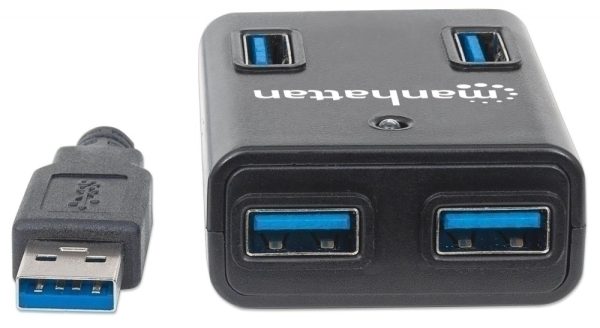 Manhattan Hub USB A 3.0 de Supervelocidad, 4 Puertos, 5000 Mbit/s, con Fuente CON FUENTE COLOR NEGRO - Image 2