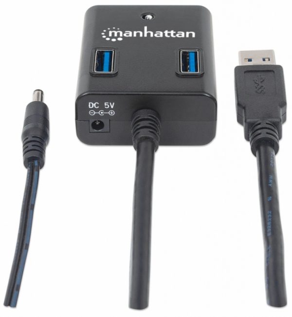 Manhattan Hub USB A 3.0 de Supervelocidad, 4 Puertos, 5000 Mbit/s, con Fuente CON FUENTE COLOR NEGRO - Image 4