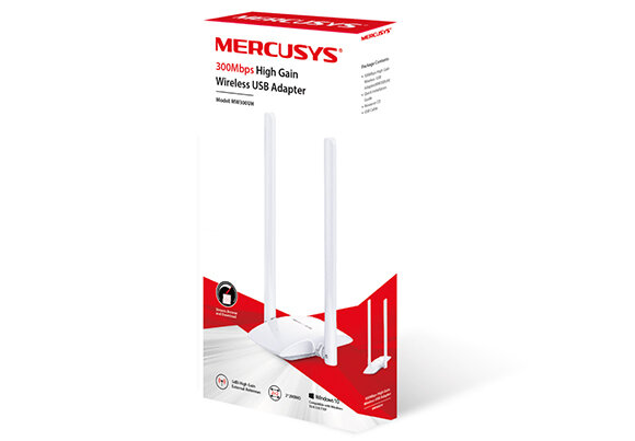 Mercusys Adaptador de Red USB MW300UH, Inalámbrico, WLAN, 300Mbit/s, 2.4GHz, 2 Antenas GANANCIA 300MBPS - Image 2