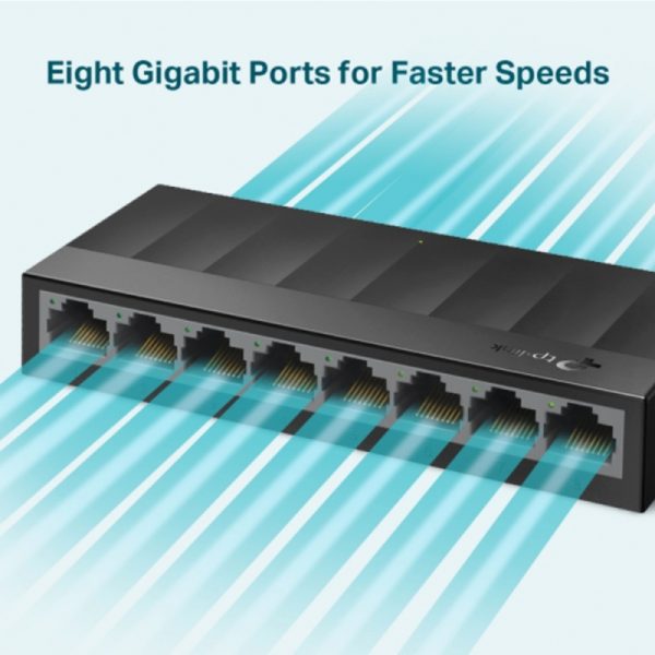 Switch TP-Link Gigabit Ethernet LS1008G, 8 Puertos 10/100/1000Mbps, 16 Gbit/s, 4000 Entradas - No Administrable SWITCH  8GIGABIT RJ45 PORTS  DESKT - Image 3