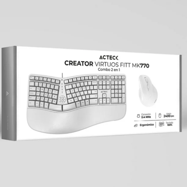 COMBO CREATOR VIRTUOS FITT MK77 0 2 EN 1 INALMBRICO 2 4 GHZ BLANCO - Image 2