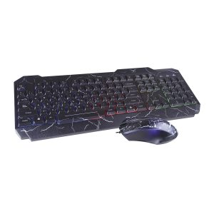 KIT TECLADO Y MOUSE GAMER NACEB 633 RETROILUMINADO ERGONOMICO NEGR