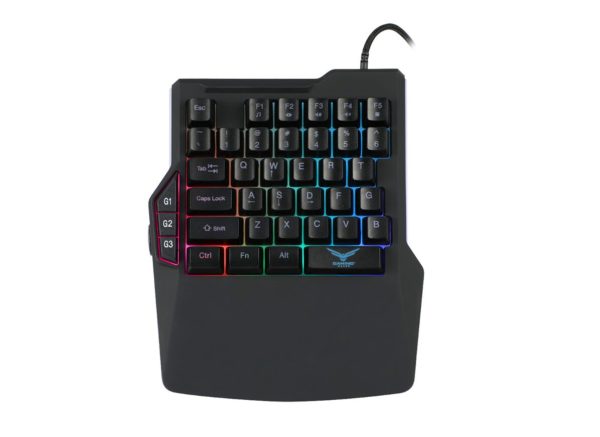 TECLADO GAMER NACEB ONE HAND AT HERIS RGB MEMBRANA ALAMBRICO NEGRO - Image 2