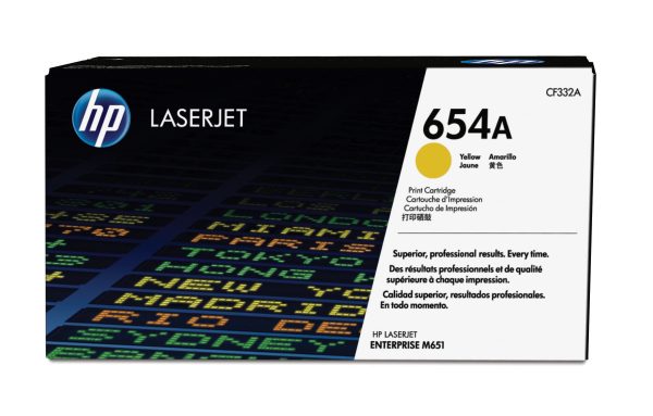 HP 654A YELLOW LASERJET TONER CARTRIDGE