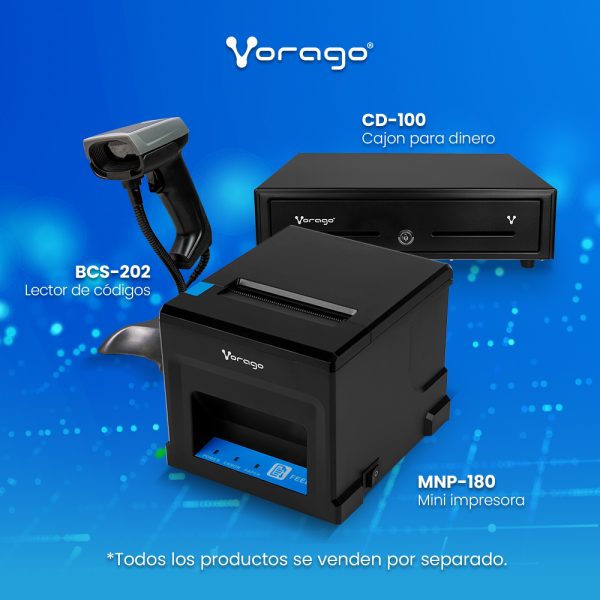 CAJON DE DINERO METAL VORAGO CD -100 5 BILLETES 8 MONEDAS RJ11 - Image 7