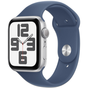 APPLE WATCH SE GPS 44MM SILVER ALUMINIUM CASE WITH DENIM SPORT BAN