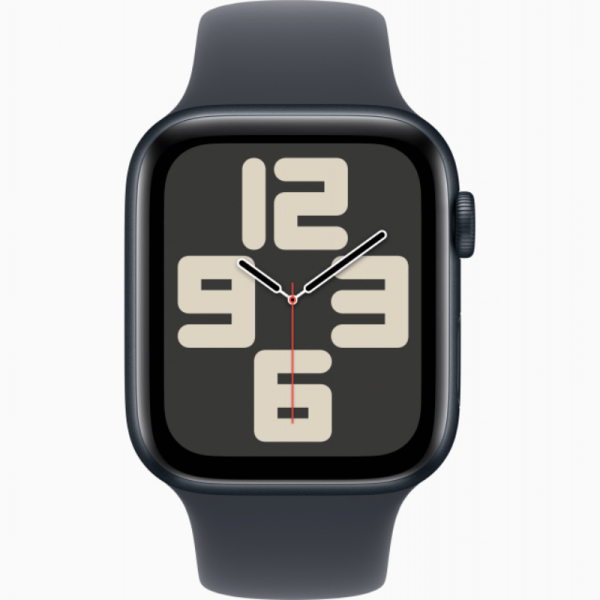 Apple Watch SE Smart Watch - 44mm Case Height - 38mm Case Width - Media noche Case Color - Media noche Band Color - Aluminio Case Material - LAN inalámbrica - LTE, UMTS - Sensor óptico de pulso cardíaco, Compás Digital, Altímetro, Acelerómetro, Sensor Gyro, Sensor de luz ambiental - Altavoz - Pulso cardíaco, Calidad de sueñoS8Dual-core (2 núcleos) - 32GB Built-in Memory - OLED Pantalla - watchOS 11 - Bluetooth - GPS - 18Hora(s) - Salud & Ejercicio, Correr, Caminatas, Ci APPLE WATCH SE GPS + CELLULAR 44mm Midnight Aluminium Case with Mi - Image 2