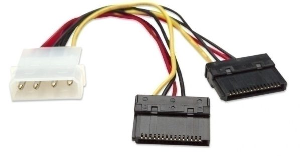 CABLE ALIMENTACION DIVISOR Y SATA 0.15M X2 MOLEX 4 PINES SATA 0.15M X2 MOLEX 4 PINES