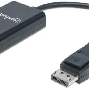 Manhattan Cable DisplayPort Macho - VGA (D-Sub) Hembra, 15cm, Negro DISPLAYPORT A VGA HD15 1080P M-H